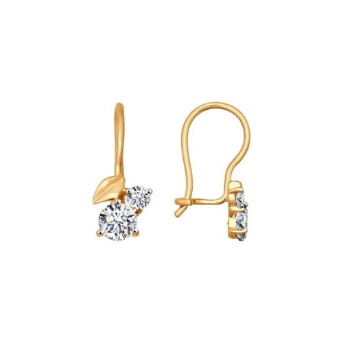 

Серьги из красного золота с фианитом SOKOLOV 026836, 026836