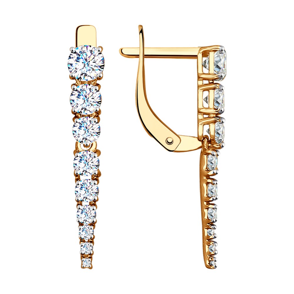 

Серьги женские из золота SOKOLOV 027539, фианит, 027539