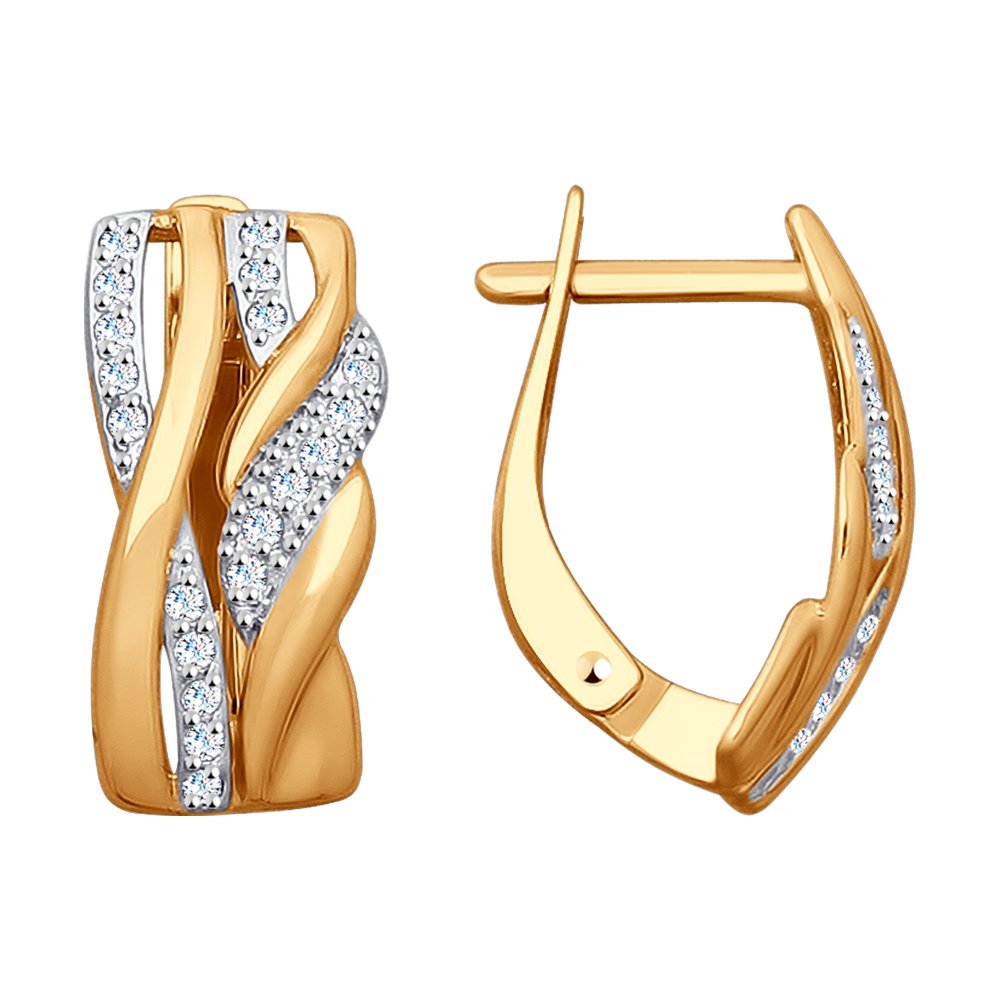 

Серьги женские из золота SOKOLOV 028002, фианит, 028002
