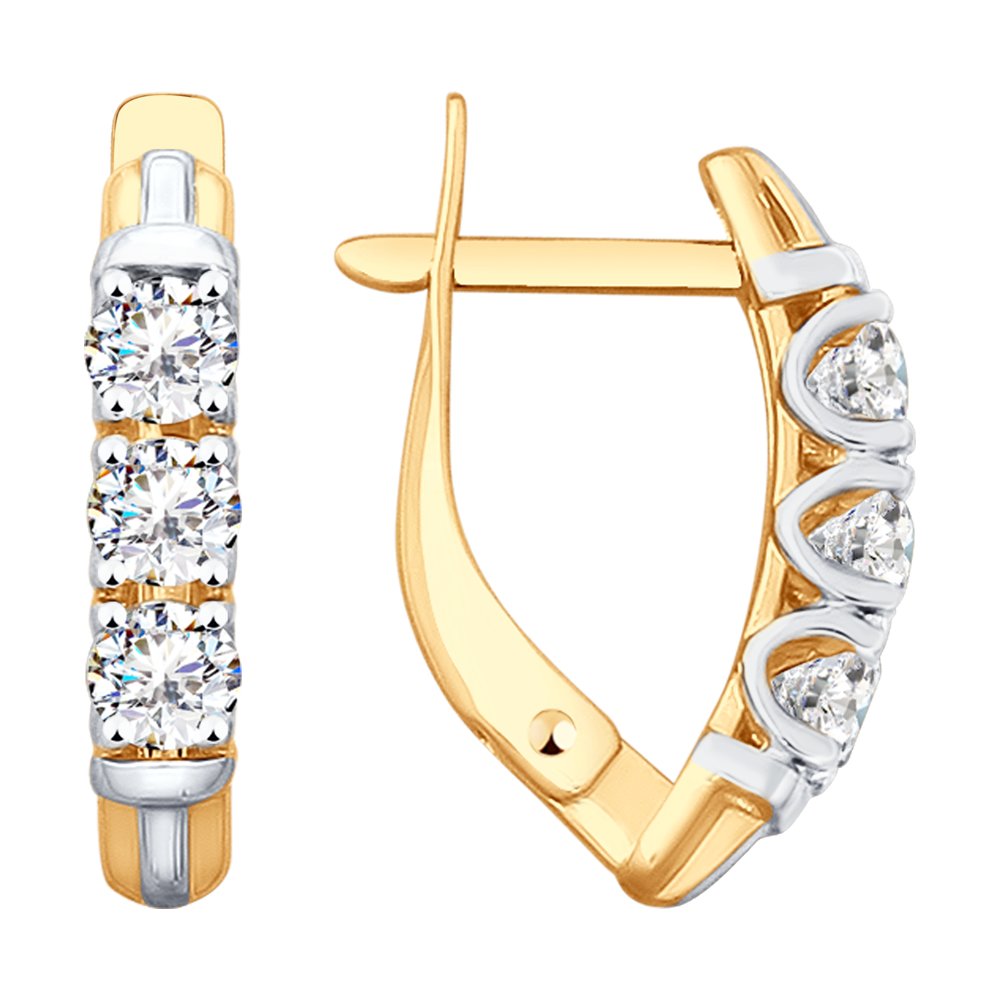 

Серьги женские из золота SOKOLOV 028040, фианит, 028040