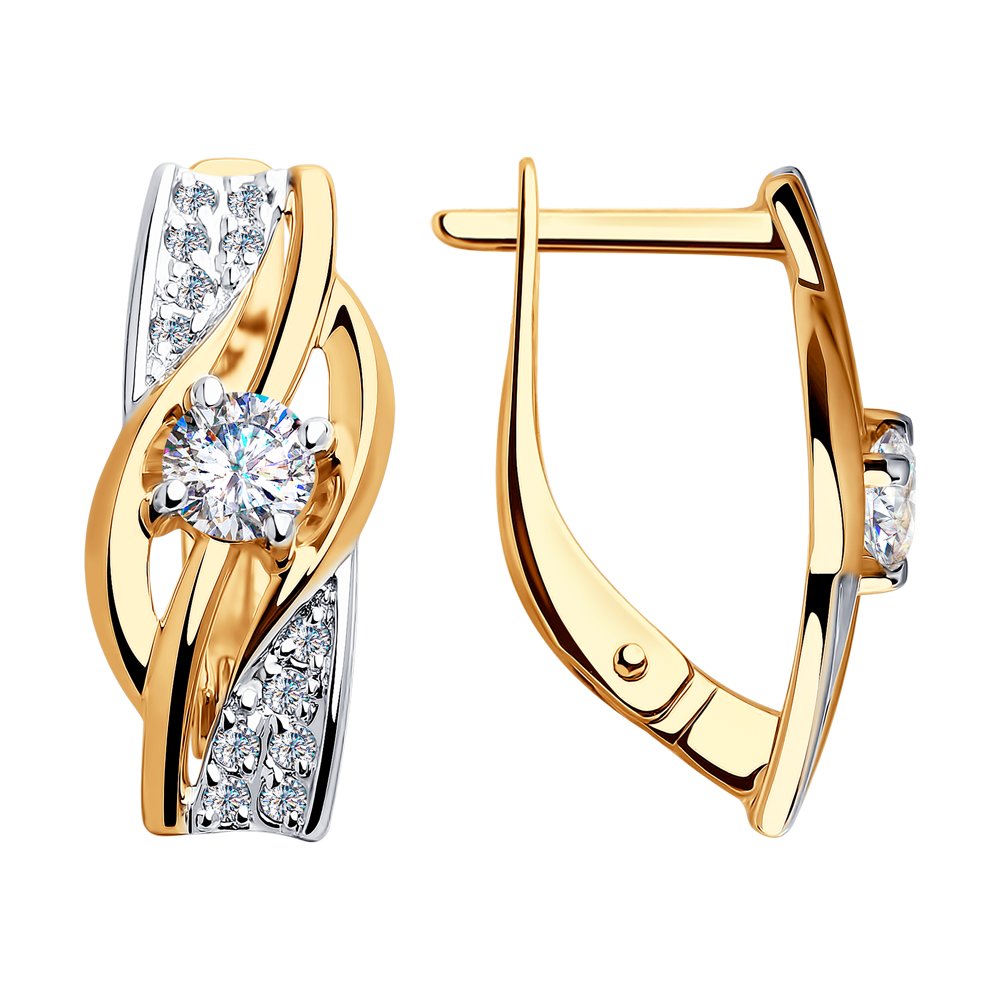 

Серьги женские из золота SOKOLOV 028158, фианит, 028158