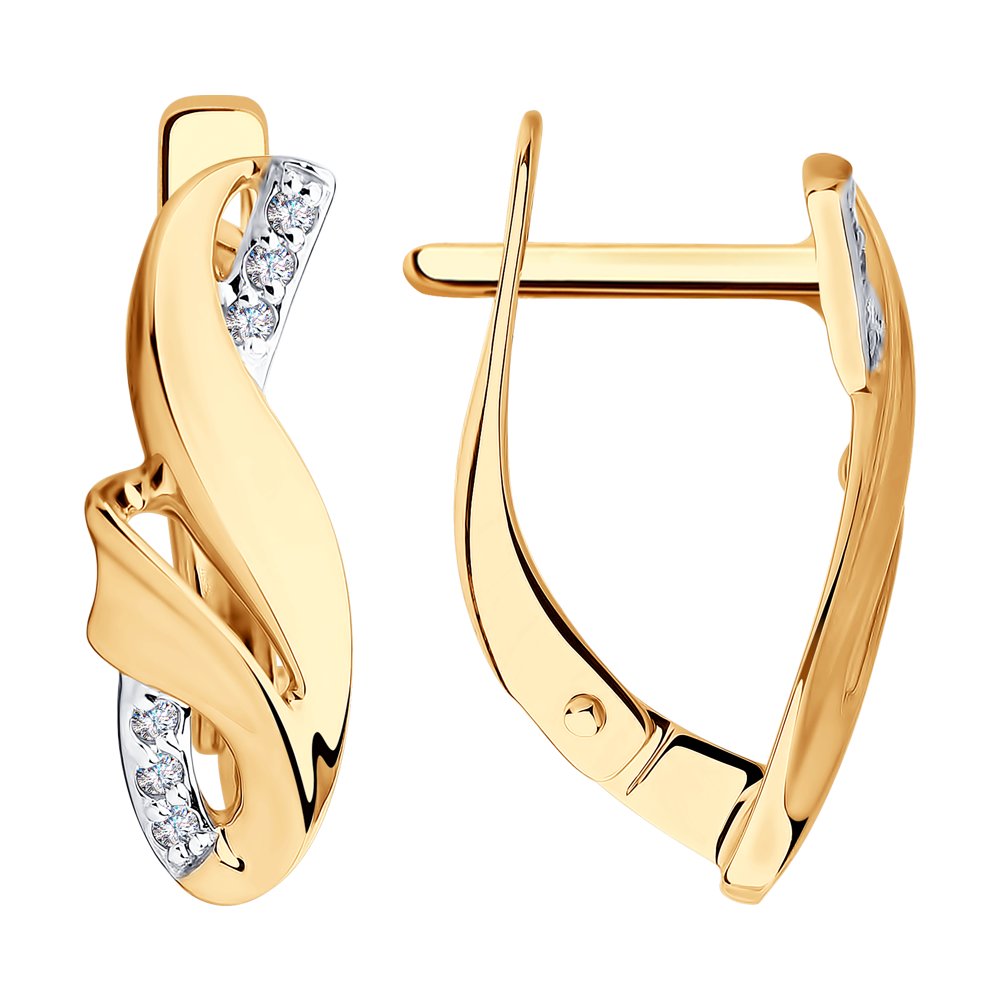 

Серьги женские из золота SOKOLOV 028219, фианит, 028219