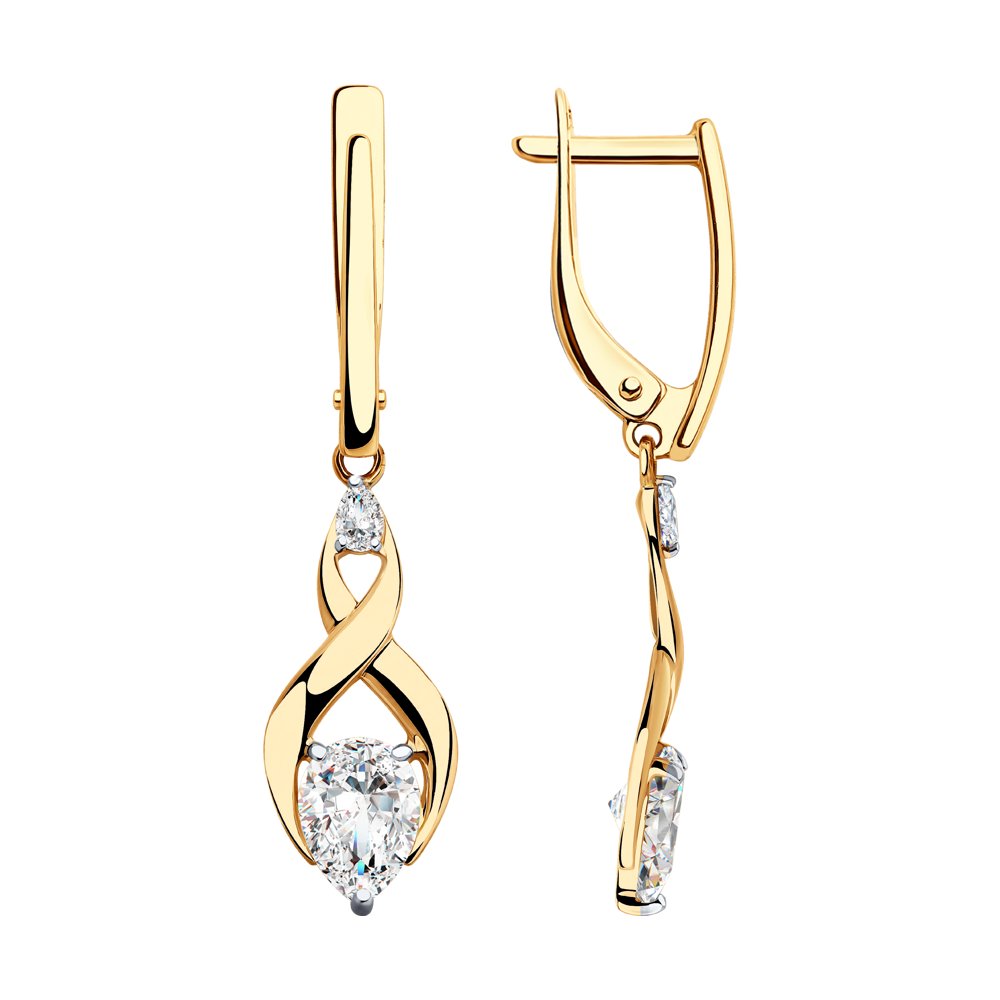 

Серьги женские из золота SOKOLOV 028245, фианит, 028245
