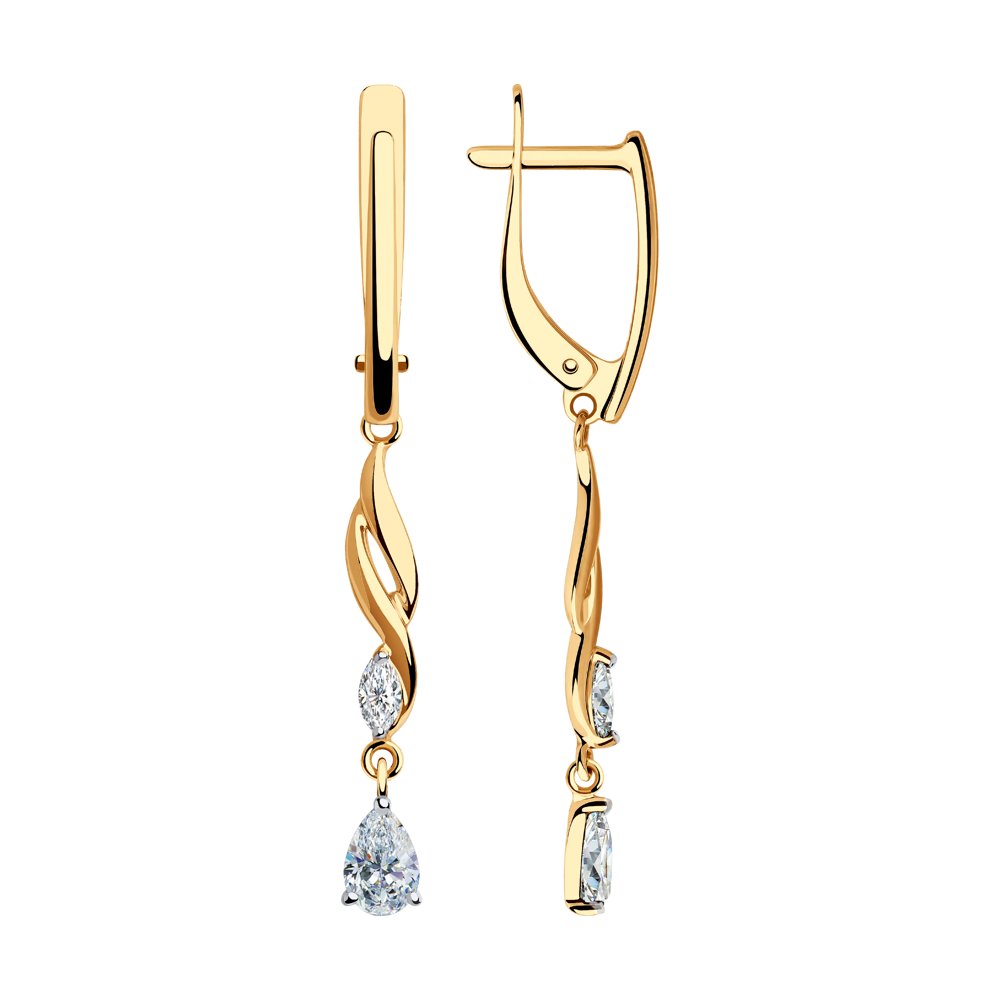 

Серьги женские из золота SOKOLOV 028433, фианит, 028433
