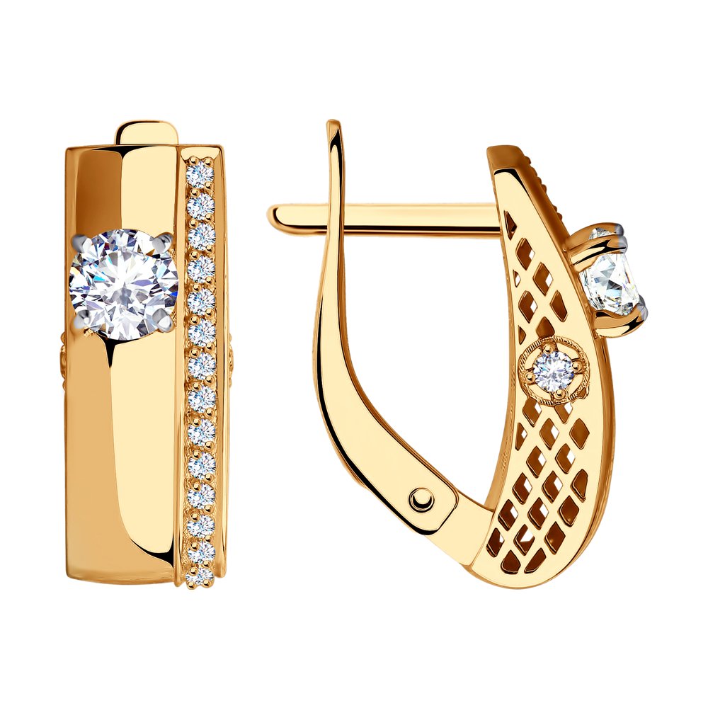 

Серьги женские из золота SOKOLOV 028483, фианит, 028483