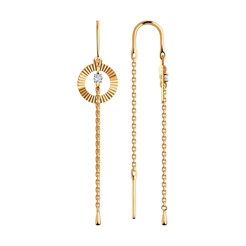 

Серьги женские из золота SOKOLOV 028555, фианит, 028555