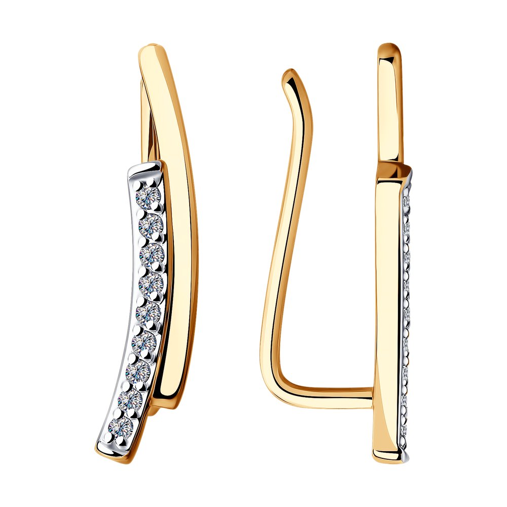 

Серьги клаймберы из красного золота SOKOLOV 028578, фианит, 028578