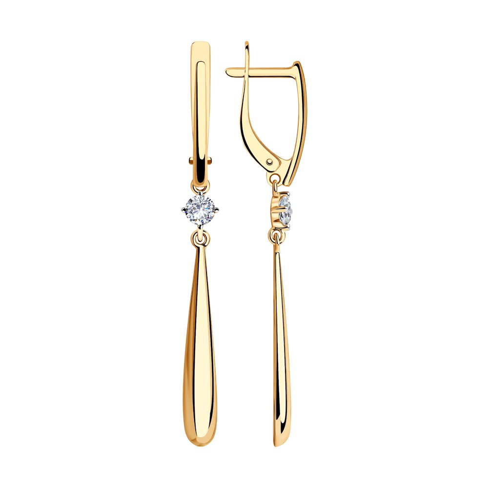 

Серьги из желтого золота SOKOLOV 028580, фианит, 028580