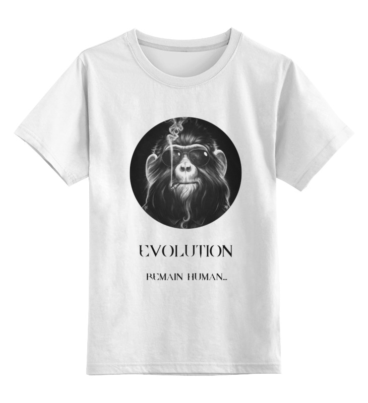 

Детская футболка классическая Printio Evolution, р. 128, Белый, 0000000641034