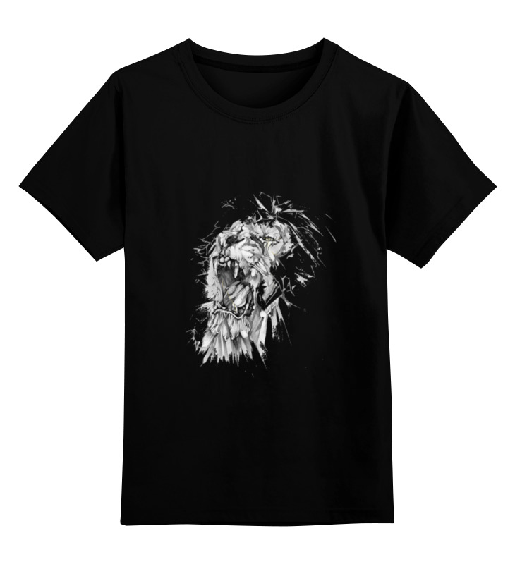

Детская футболка классическая Printio Growl lion, р. 164, Черный, 0000000642277