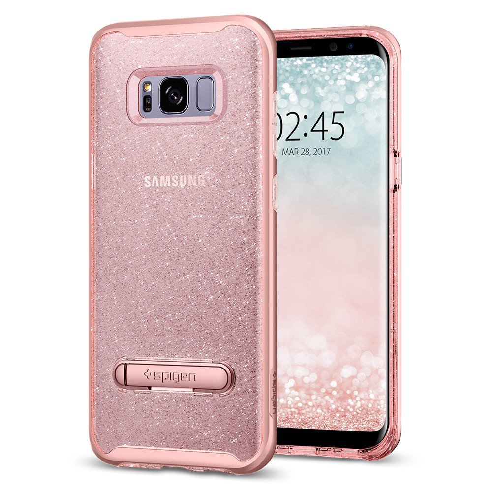 фото Чехол spigen для galaxy s8 plus - crystal hybrid glitter - розовый кварц - 571cs21285