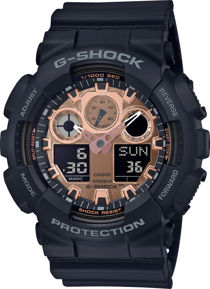 фото Японские наручные часы casio g-shock ga-100mmc-1aer с хронографом