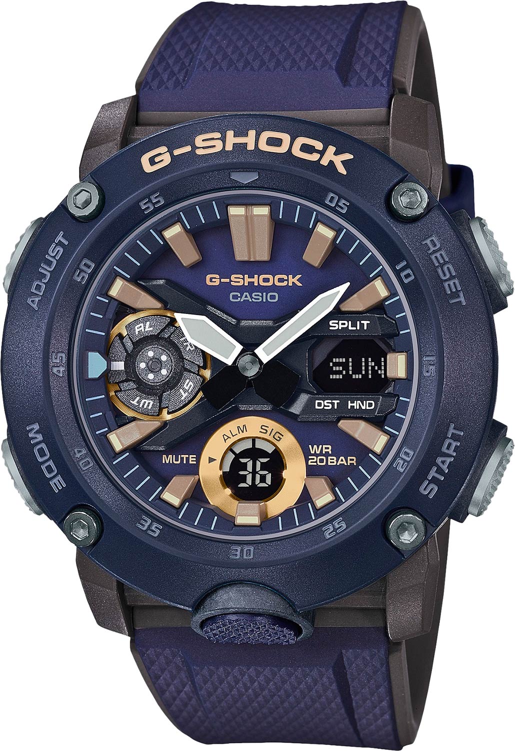 фото Японские наручные часы casio g-shock ga-2000-2aer с хронографом