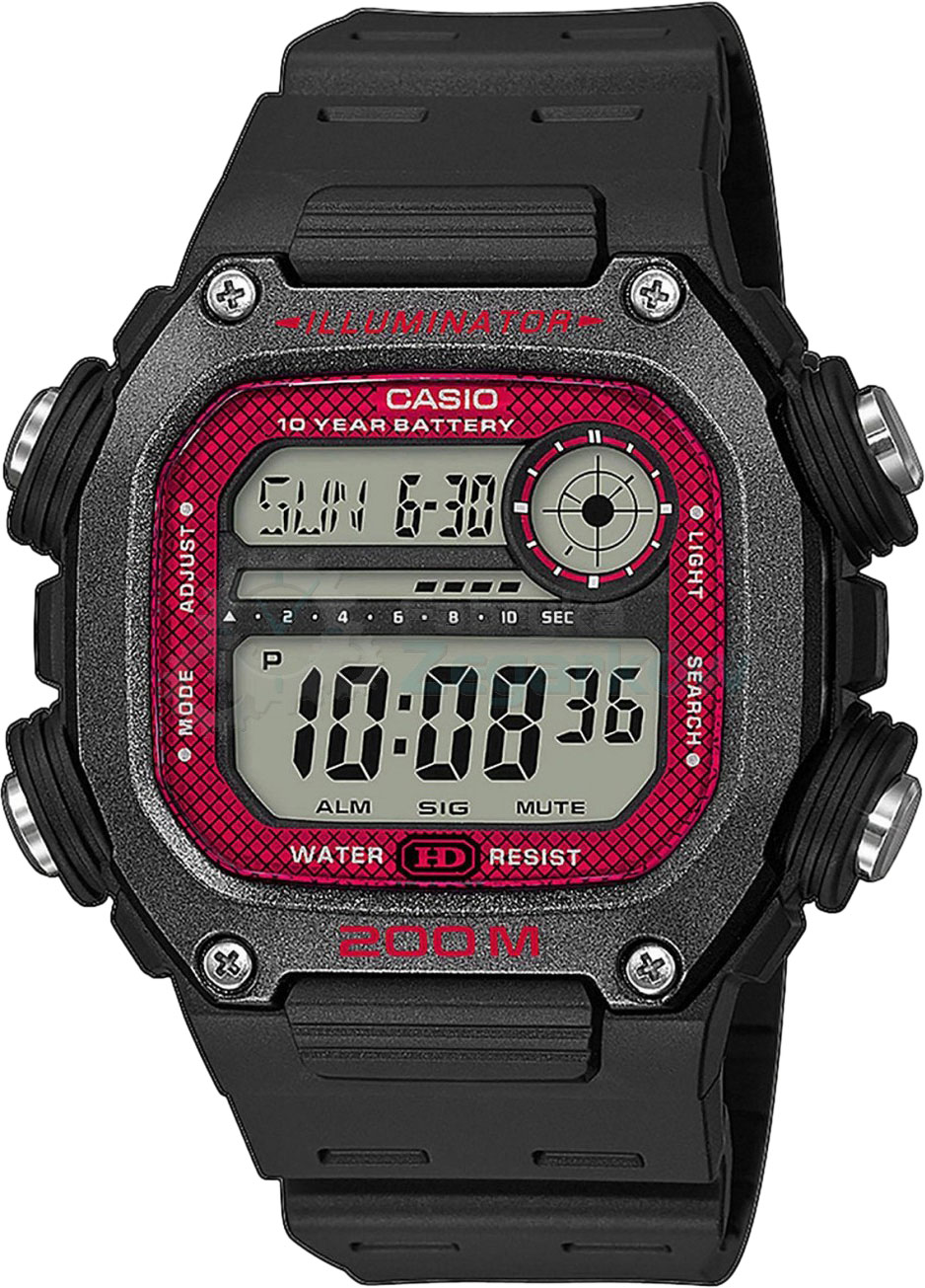 фото Наручные часы кварцевые мужские casio illuminator dw-291h