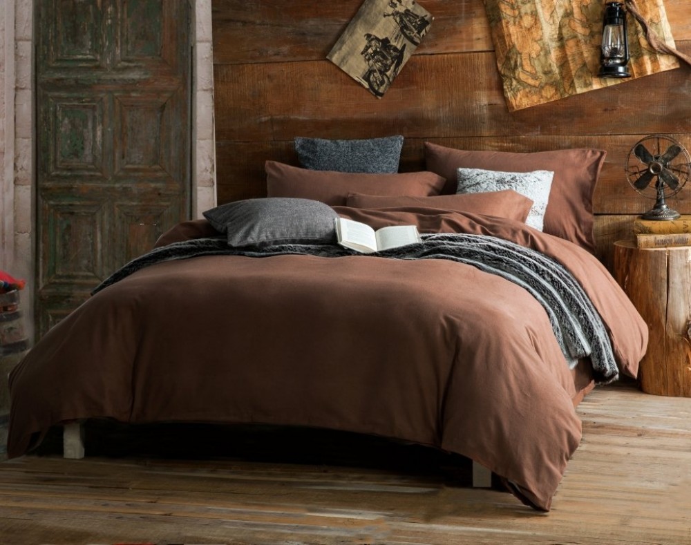 фото Комплект постельного белья valtery mo-32 евро коричневый