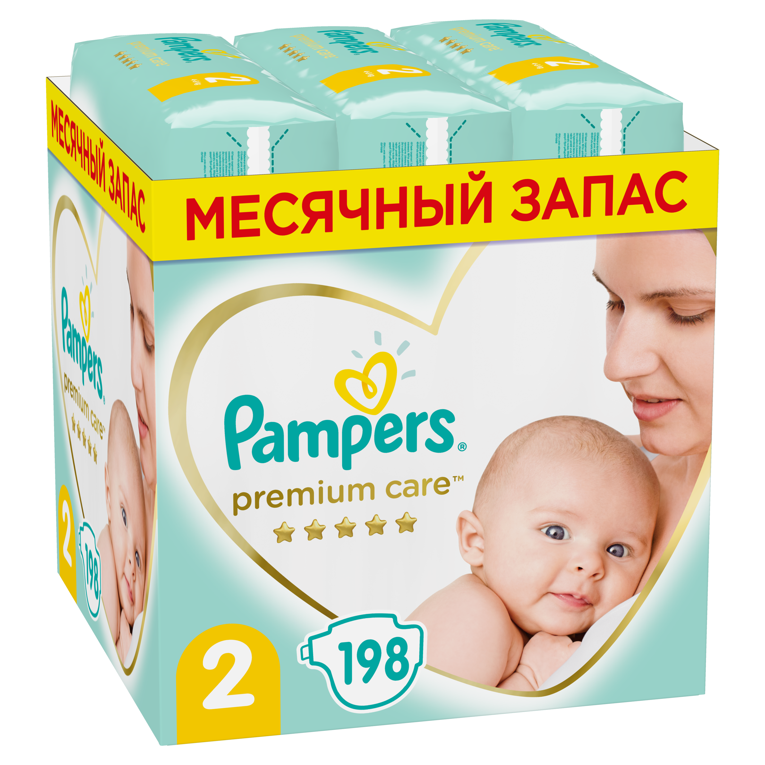 фото Подгузники pampers premium care 2 (4-8 кг), 198 шт.