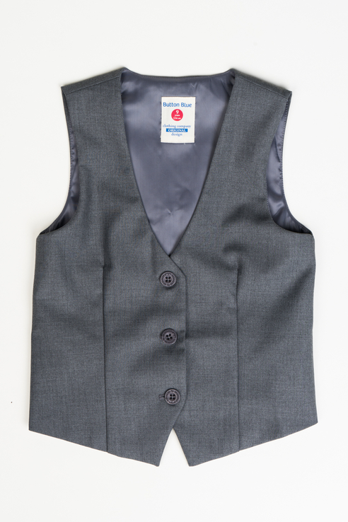 фото Жилет для девочки button blue, цв.серый, р-р 164