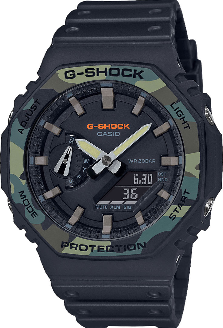 фото Японские наручные часы casio g-shock ga-2100su-1aer с хронографом