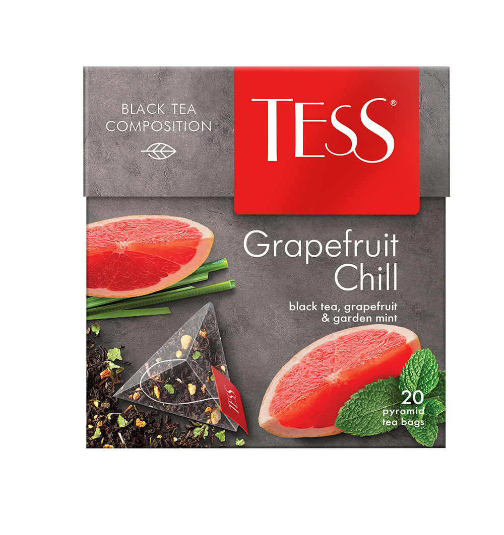 фото Чай черный в пирамидках tess grapefruit chill 20 пакетиков