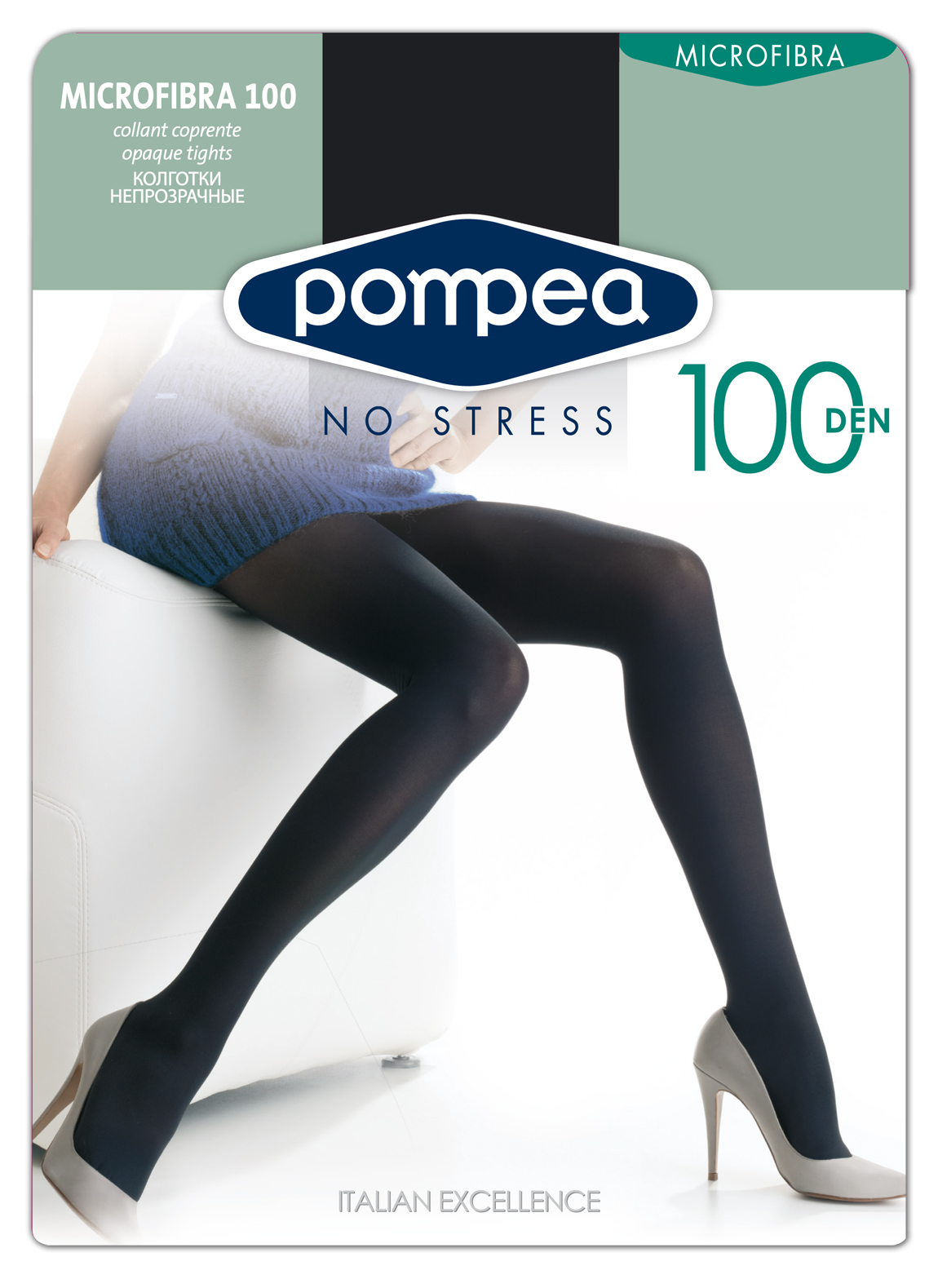 

Колготки женские Pompea Microfibra 100 den черные 3