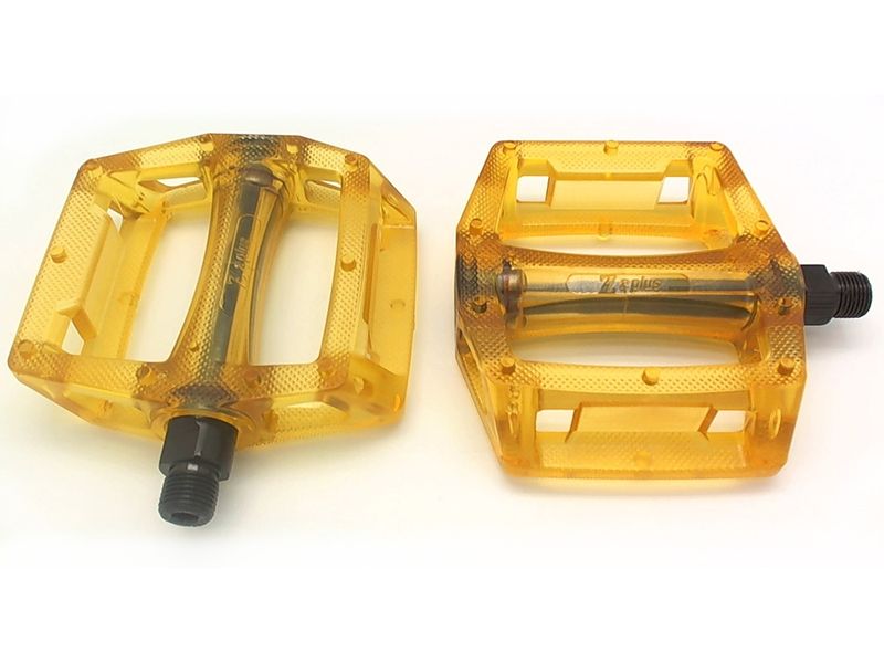 фото Kamigawa педали z-0911,dh/bmx, полимерные, ось crmo, 9/16", прозрачные желтые