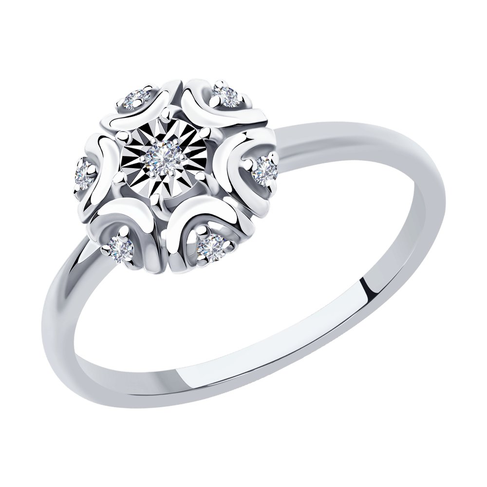 

Кольцо помолвочное из белого золота с бриллиантом р. . SOKOLOV Diamonds 1011951, 1011951