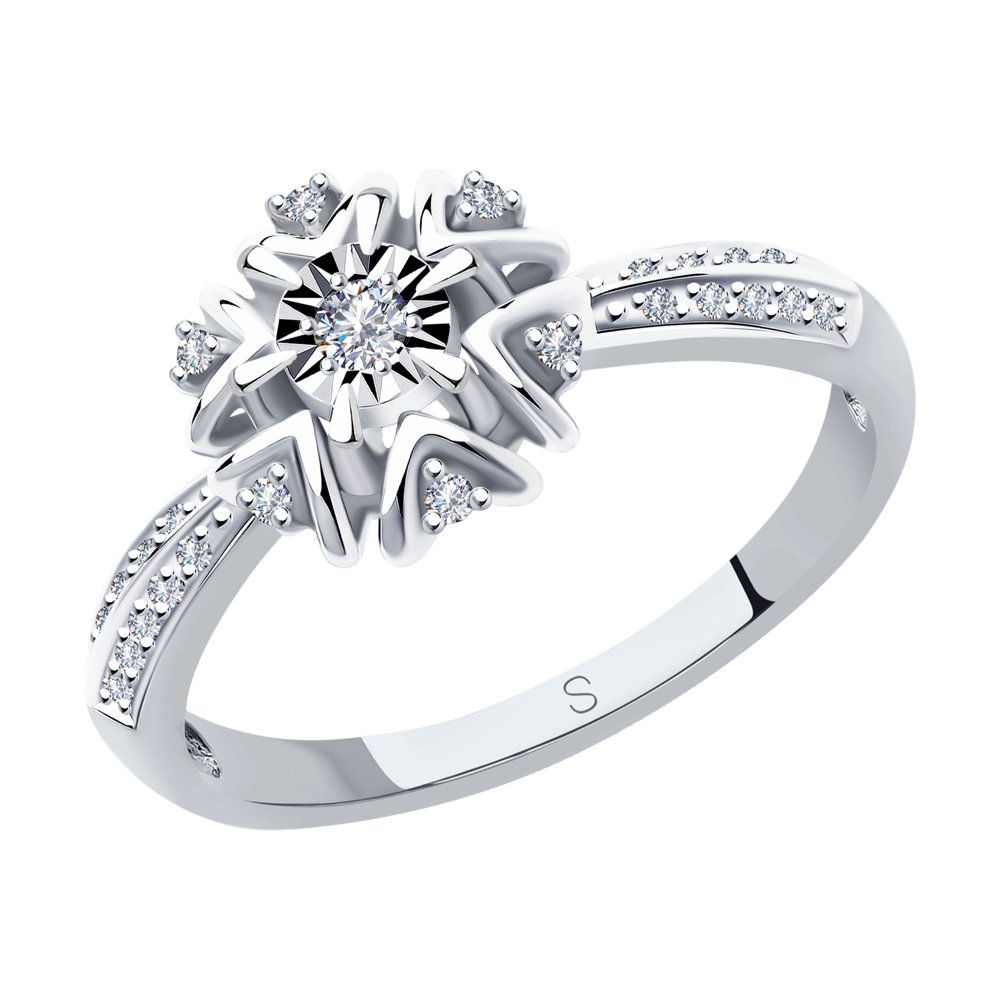 

Кольцо помолвочное из белого золота с бриллиантом р.  SOKOLOV Diamonds 1011998, 1011998