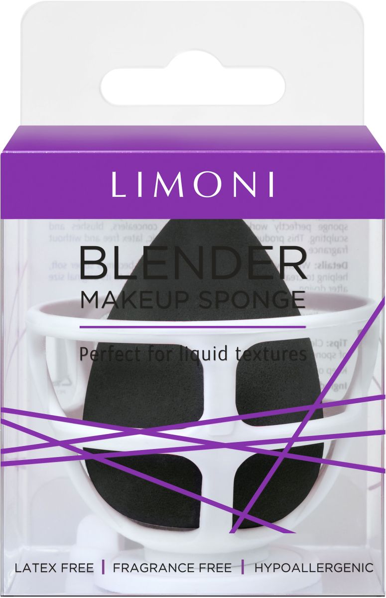 фото Спонж для макияжа с корзинкой limoni blender makeup sponge black