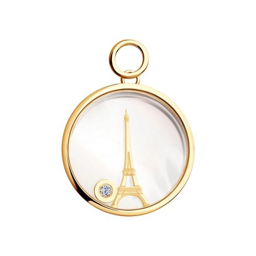 

Подвеска из желтого золота SOKOLOV Diamonds 1030423, стекло/перламутр/бриллиант, 1030423