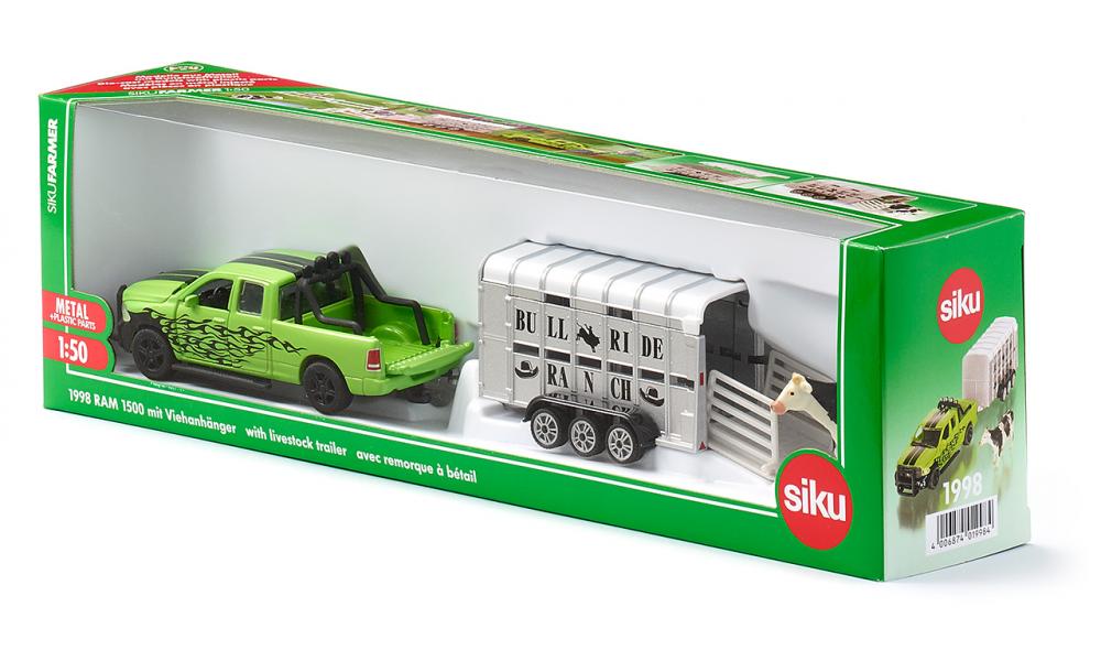 

Машина игрушечная Siku Dodge RAM с прицепом для животных 1:50