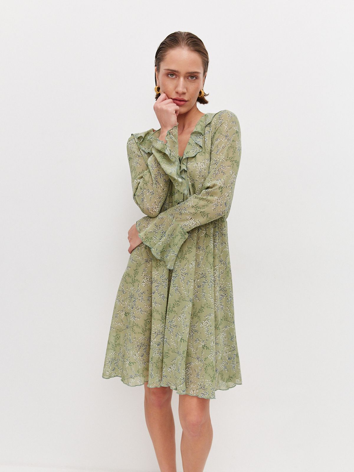 Платье женское AM One 7515/1 зеленое 44 RU