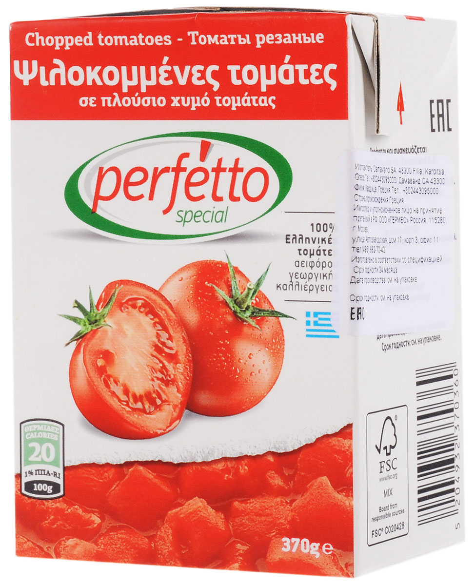 

Томаты Перфетто резанные в собственном соку 370 г