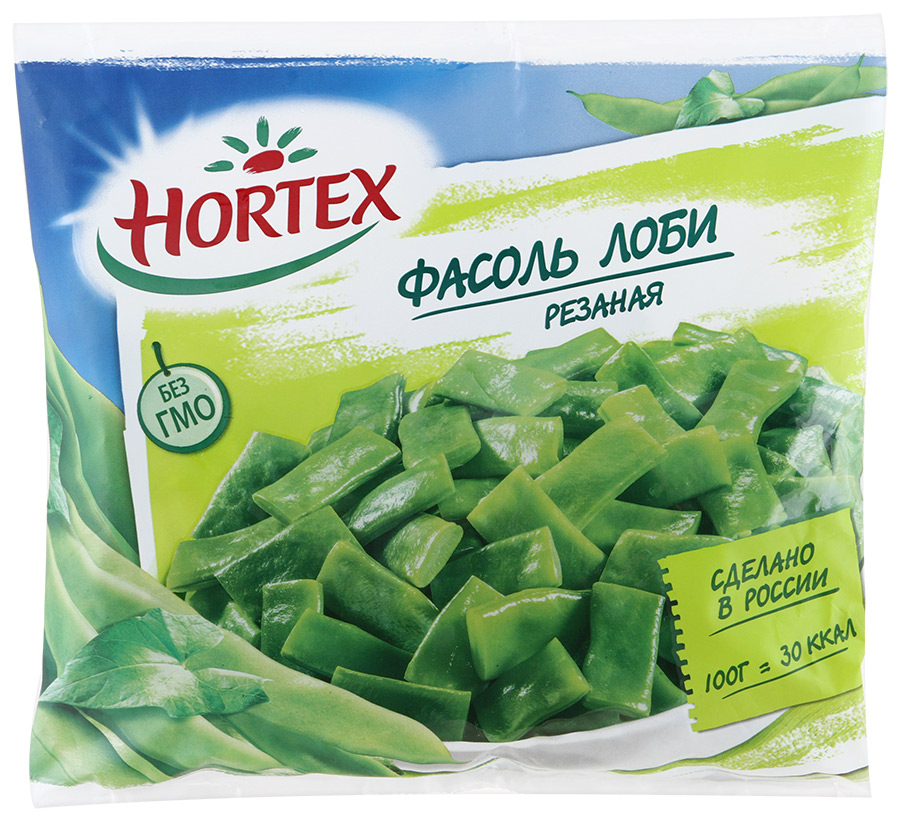 Фасоль Hortex лоби резаная быстрозамороженная 400 г 206₽