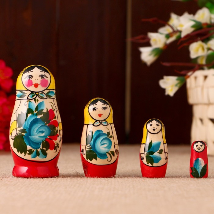фото Деревянная игрушка sima-land матрешка семеновская, 4 кукол, 1 сорт
