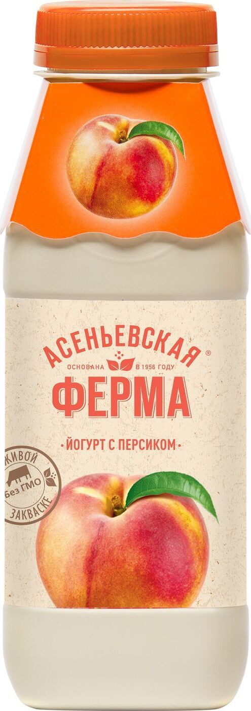 Йогурт Арсеньевская ферма питьевой персик 1.5% 330 г