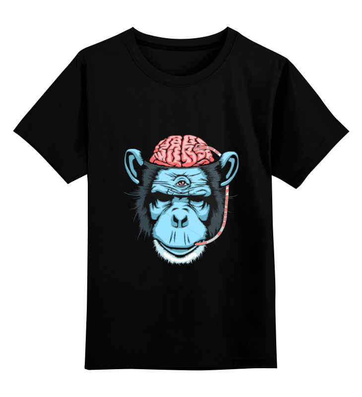 

Детская футболка классическая Printio Brainmonkey, р. 140, Черный, 0000000650420