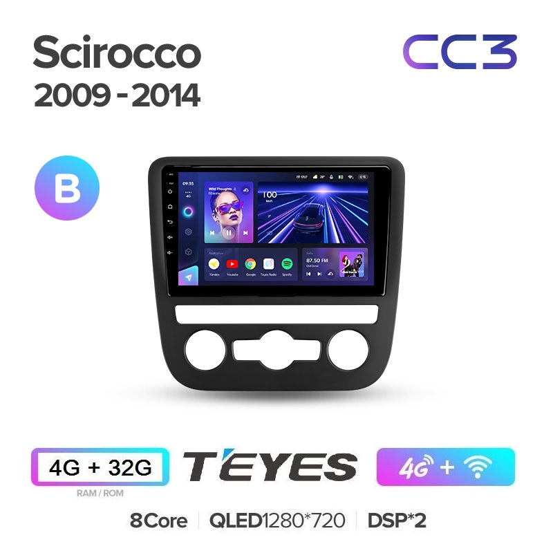 Автомобильная магнитола Teyes CC3 4/32Гб Volkswagen Scirocco 2009 - 2014 ANDROID