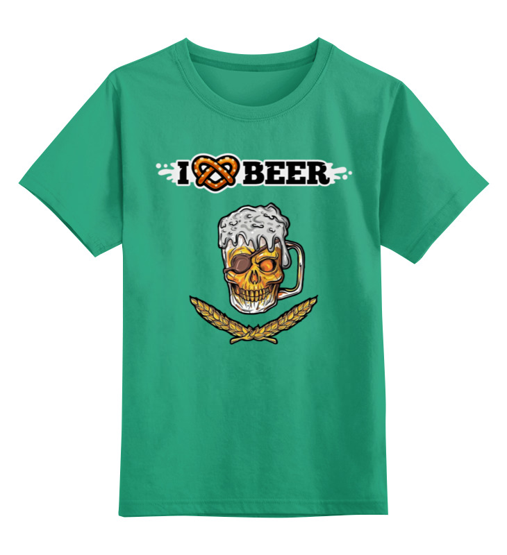 Детская футболка Printio Я люблю пиво цв.зеленый р.164