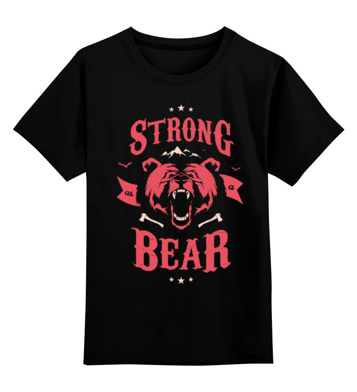 Купить 0000000653670, Детская футболка классическая Printio Медведь, р. 104,