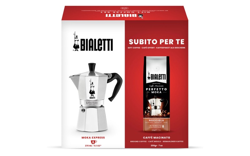 фото Набор bialetti moka express на 6 порций и кофе молотый hazelnut 200г