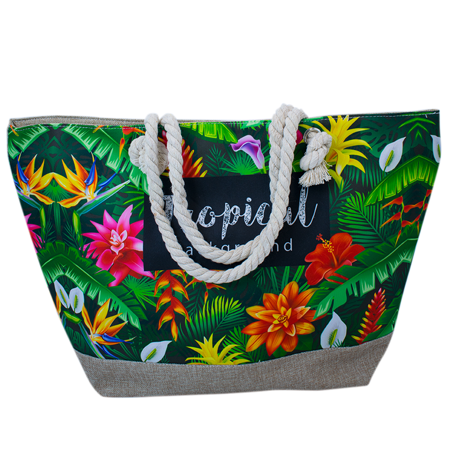 Пляжная сумка женская VenusShape Тропики, разноцветный