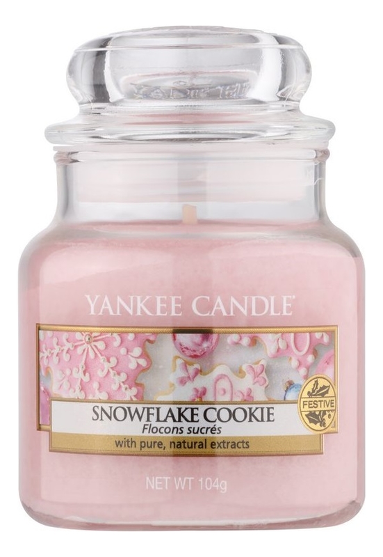 фото Ароматическая свеча yankee candle snowflake cookie свеча 104 г