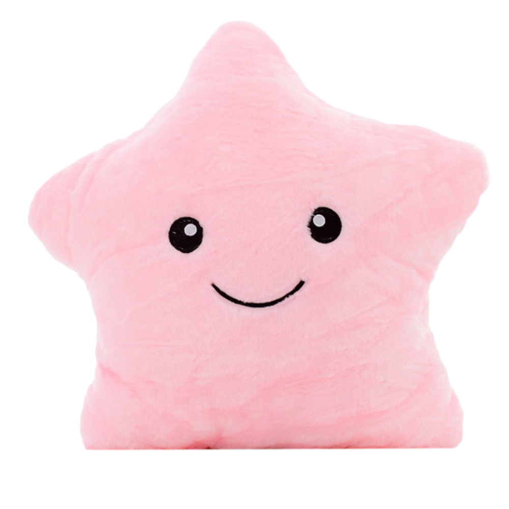 фото Подушка-игрушка baby fox звезда с подсветкой внутри, цвет розовый, 35х35х15 см