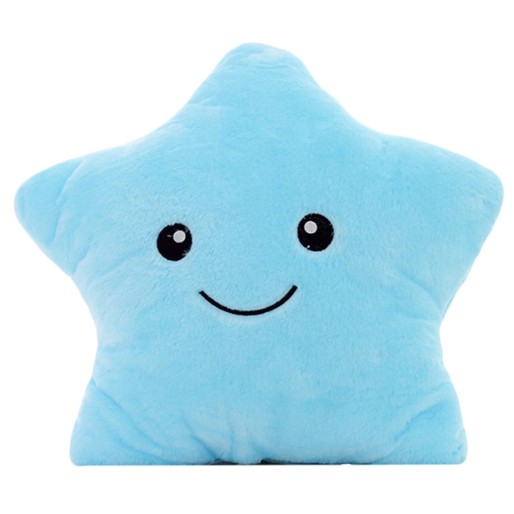 фото Подушка-игрушка baby fox звезда с подсветкой внутри, цвет голубой, 35х35х15 см
