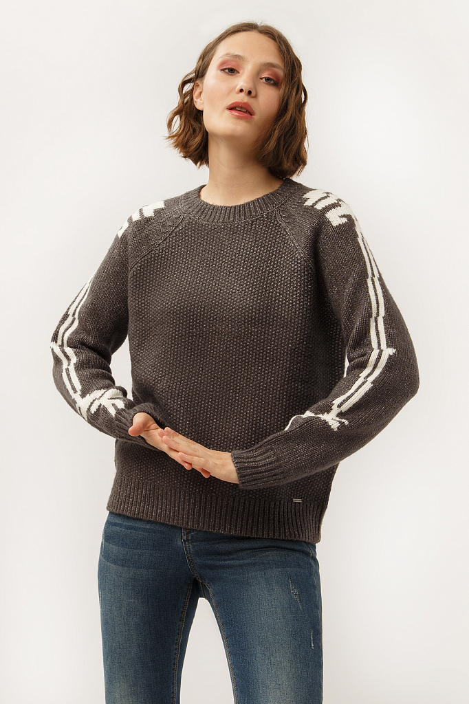 

Джемпер женский Finn Flare A19-32104 серый S, A19-32104