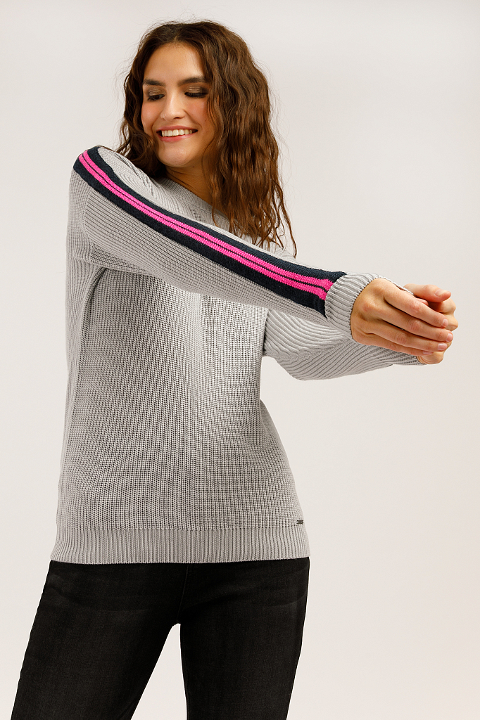 

Джемпер женский Finn Flare W19-32106 серый XS