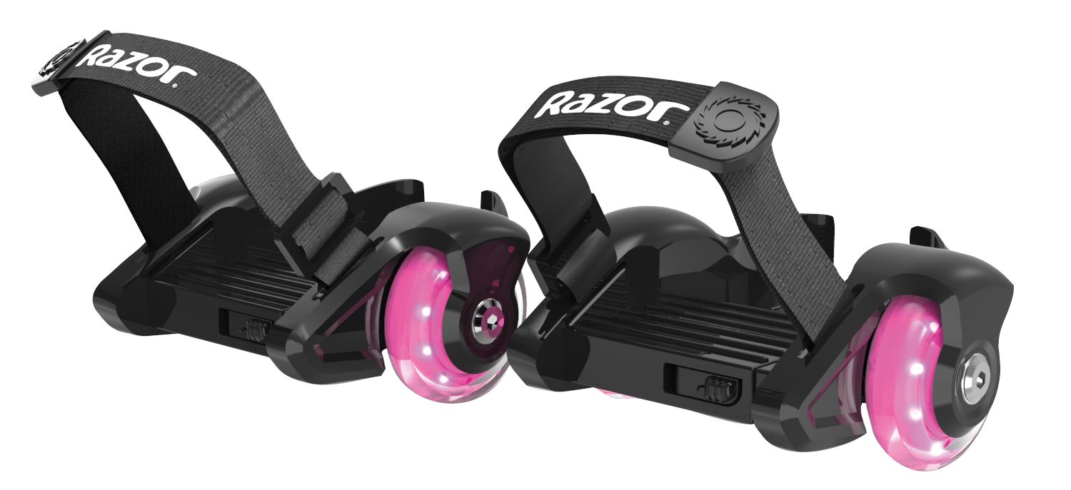 Ролики на обувь со светящимися колёсами Razor Jetts Mini, универсальные, розовый ролики на обувь со светящимися колесами черные rol 1 111