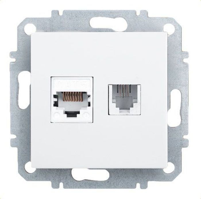 Комбинированная розетка Zakru BIEN Белый RJ45/RJ11