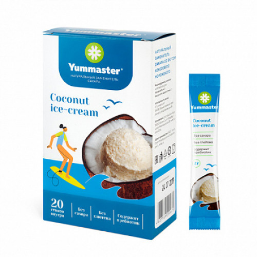 

Заменитель сахара со вкусом кокосового мороженого Yummaster 20 штук