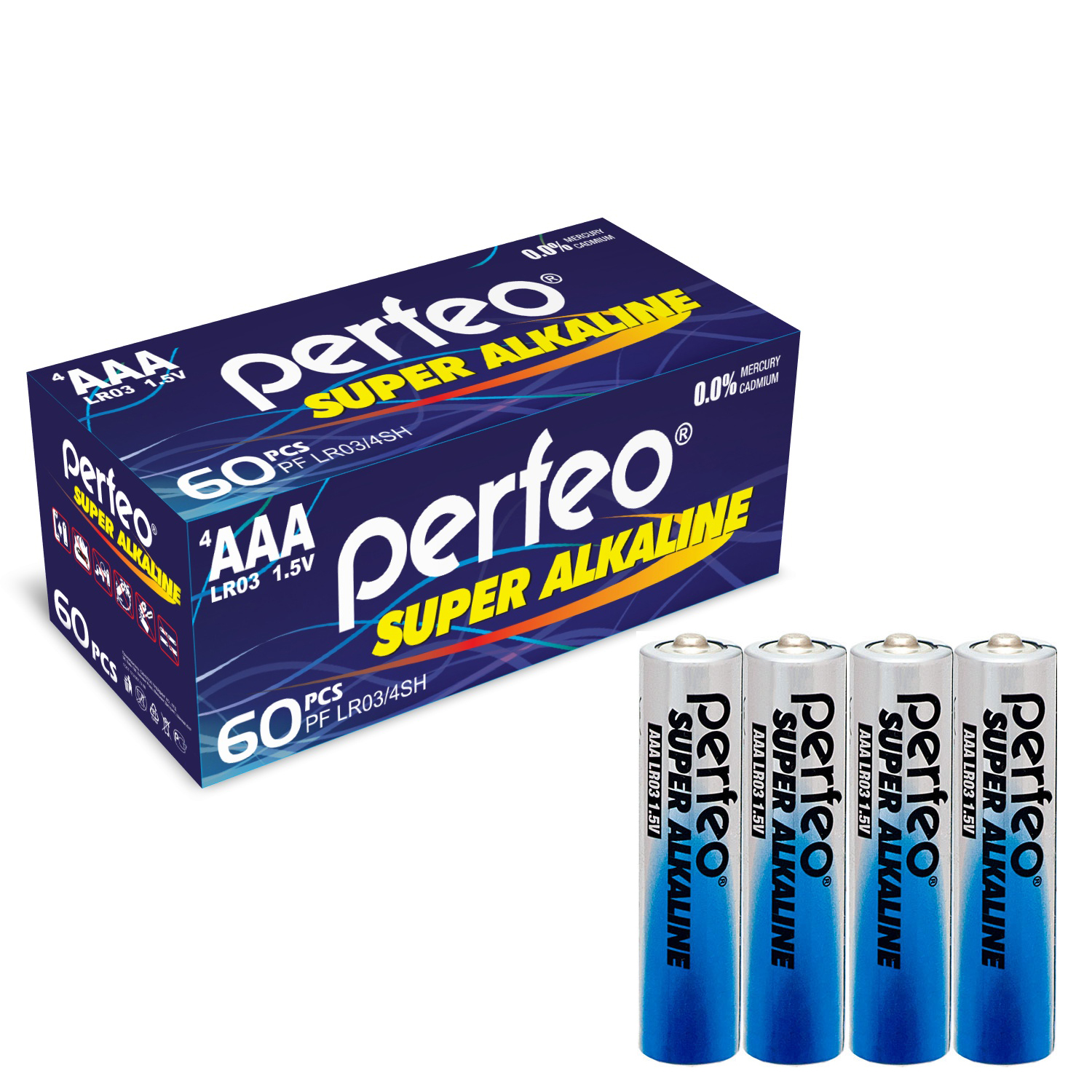 Батарейка Perfeo LR03/4SH Super Alkaline 60 шт